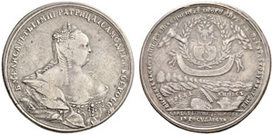 Elizabeth - 1743 - Coin-like award medal ... 