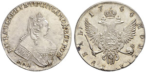 Elizabeth - 1744 - Rouble 1744, Red Mint. ... 