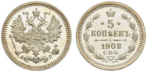 Nicholas II - 1902 - 5 Kopecks 1902, St. ... 