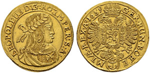 Leopold I., 1657-1705. 5 Dukaten 1659, Prag. ... 