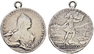 Elizabeth, 1741-1761 - Coin-like award medal ... 