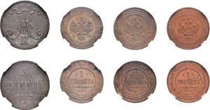 Alexander II, 1855-1881 - Mixed lot of coins ... 