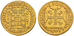 João V. 1706-1750 - 4000 Reis 1724, Rio. ... 