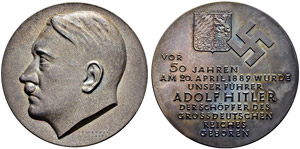 Drittes Reich - Silbermedaille 1939. 50. ... 