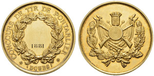 Pontarlier - Vergoldete Silbermedaille 1881. ... 