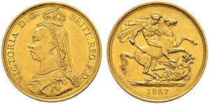 Victoria, 1837-1901 - 2 Pounds 1887, London. ... 