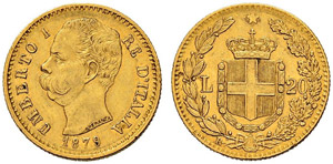 Königreich - Umberto I. 1878-1900 - 20 Lire ... 