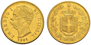 Königreich - Umberto I. 1878-1900 - 20 Lire ... 