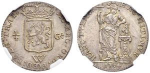 ¼ Gulden 1794, Utrecht. Scholten 1355b. ... 