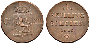 Karl XIII. 1809-1818 - 1 Skilling Species ... 