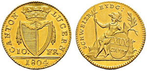 Luzern - 10 Franken 1804. 4.76 g. D.T. 52. ... 