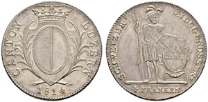 Luzern - 4 Franken (Neutaler) 1814. ... 