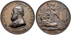 Zürich - Stadt - Bronzemedaille 1889. Auf ... 