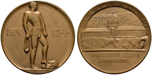 Zürich - Stadt - Bronzemedaille 1914. Auf ... 
