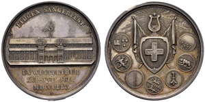 Winterthur - Stadt. Silbermedaille 1854. ... 