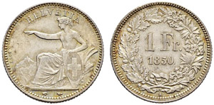 Eidgenossenschaft - 1 Franken 1850, Paris. ... 