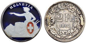 Eidgenossenschaft - 2 Franken 1862. ... 