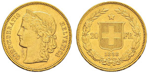 Eidgenossenschaft - 20 Franken 1888. 6.44 g. ... 