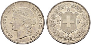 Eidgenossenschaft - 5 Franken 1907, Bern. ... 