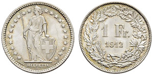Eidgenossenschaft - 1 Franken 1912, Bern. ... 