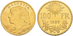 Eidgenossenschaft - 100 Franken 1925. 32.25 ... 