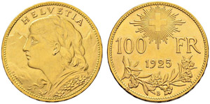 Eidgenossenschaft - 100 Franken 1925. 32.30 ... 