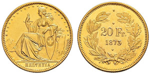 Proben - 20 Franken 1873, Brüssel. ... 