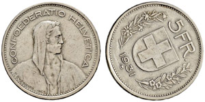 Fehlprägungen - 5 Franken 1931. 70° ... 
