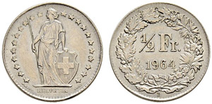 Fehlprägungen - ½ Franken 1964. Geprägt ... 