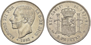 Königreich - Alfonso XII. 1874-1885 - 5 ... 