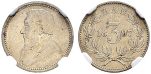 Zuid Afrikaansche Republiek - 3 Pence 1897. ... 