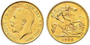 George V. 1910-1936 - ½ Pound 1925. 3.99 g. ... 