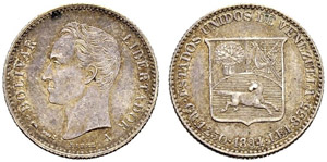 Republik - 25 Centimos 1894. 1.25 g. KM 20. ... 