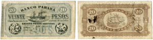 Banco Parana. 20 Pesos moneda boliviana vom ... 