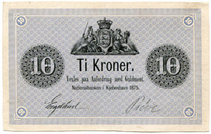 Lot. 10 Kronen 1875. Probedruck ohne ... 