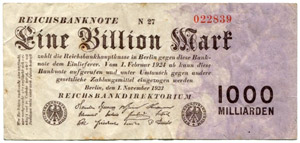1 Billion Mark vom 1. November 1923. ... 