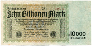 10 Billion Mark vom 1. November 1923. ... 