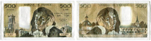 Lot. 500 Francs vom 5. Juli 1984 & vom 2. ... 