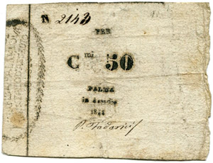Lot. Carta Monetata. 25 Centesimi 1848. 50 ... 