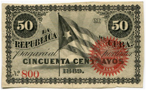 Lot. Republica (de Cuba). 50 Centavos 1869 ... 