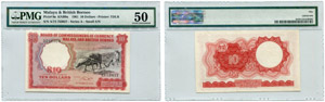 10 Dollars vom 1. März 1961. Pick 9a. ... 