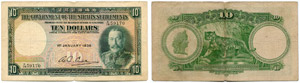 10 Dollars vom 1. Januar 1935. Pick 18b. ... 
