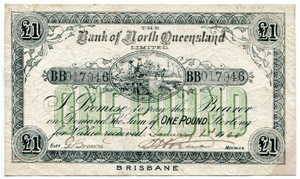 Bank of Queensland. 1 Pfund vom 1. Januar ... 