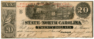 North Carolina - 20 Dollars of January 1863. ... 