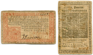 Pennsylvania - 4 Pounds of April 10th 1777. ... 
