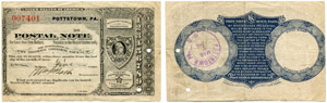 United State Notes - Postal Note. 5 Cents. ... 