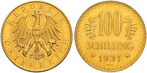 I. Republik. 1918-1938 - 100 Schilling 1931, ... 