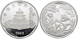 Volksrepublik - 100 Yuan 1993. Panda. 12 ... 