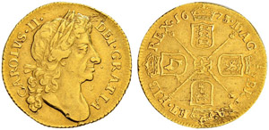 Charles II. 1660-1685. ½ Guinea 1678 über ... 