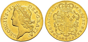George II. 1727-1760. Guinea 1736.  8.37 g. ... 